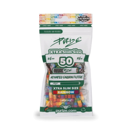 Purize Aktivkohlefilter XTRA Slim Size 5,9mm 50er Beutel Rainbow (20x50 VPE)