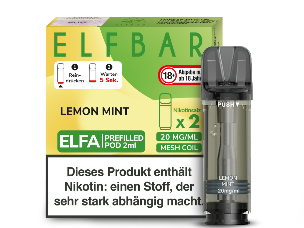ELFA CP Prefilled Pod Lemon Mint 20mg/ml