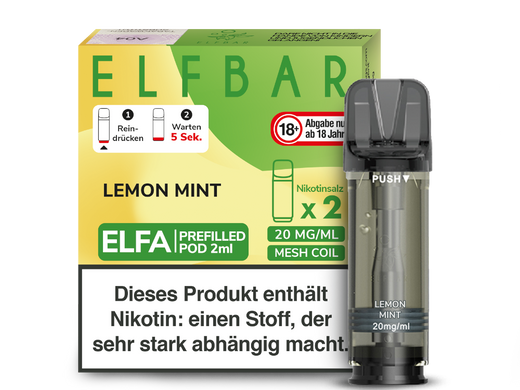 ELFA CP Prefilled Pod Lemon Mint 20mg/ml
