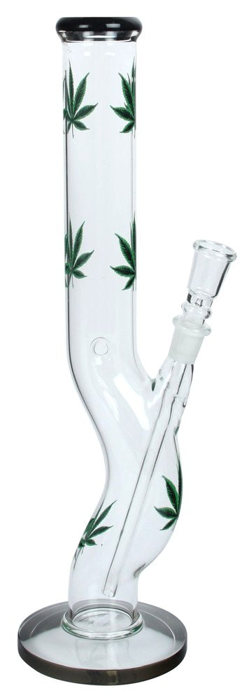 Glasbong Leaves gebogen 42cm