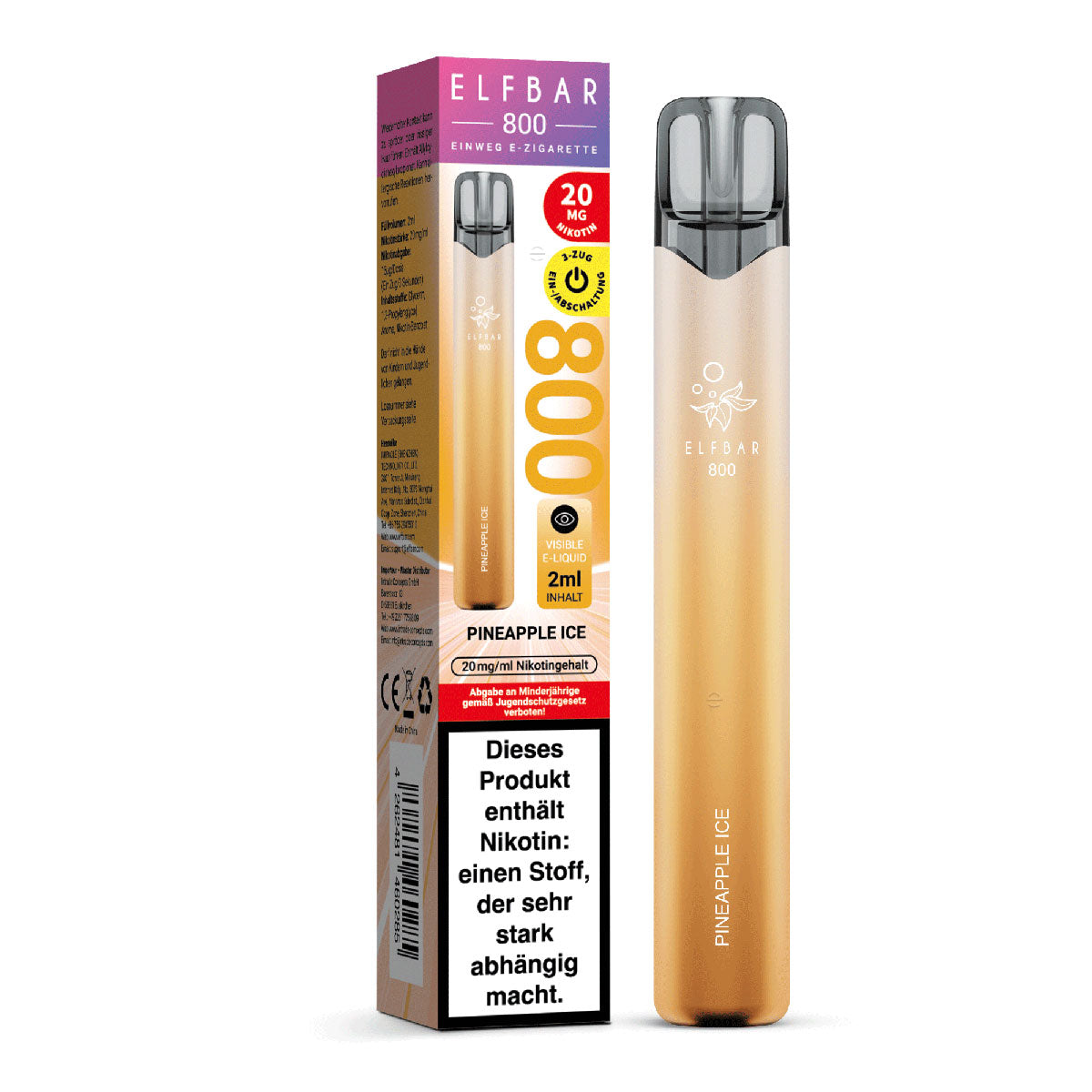 Elfbar - 800 Einweg E-Zigarette - Pineapple Ice 20mg/ml