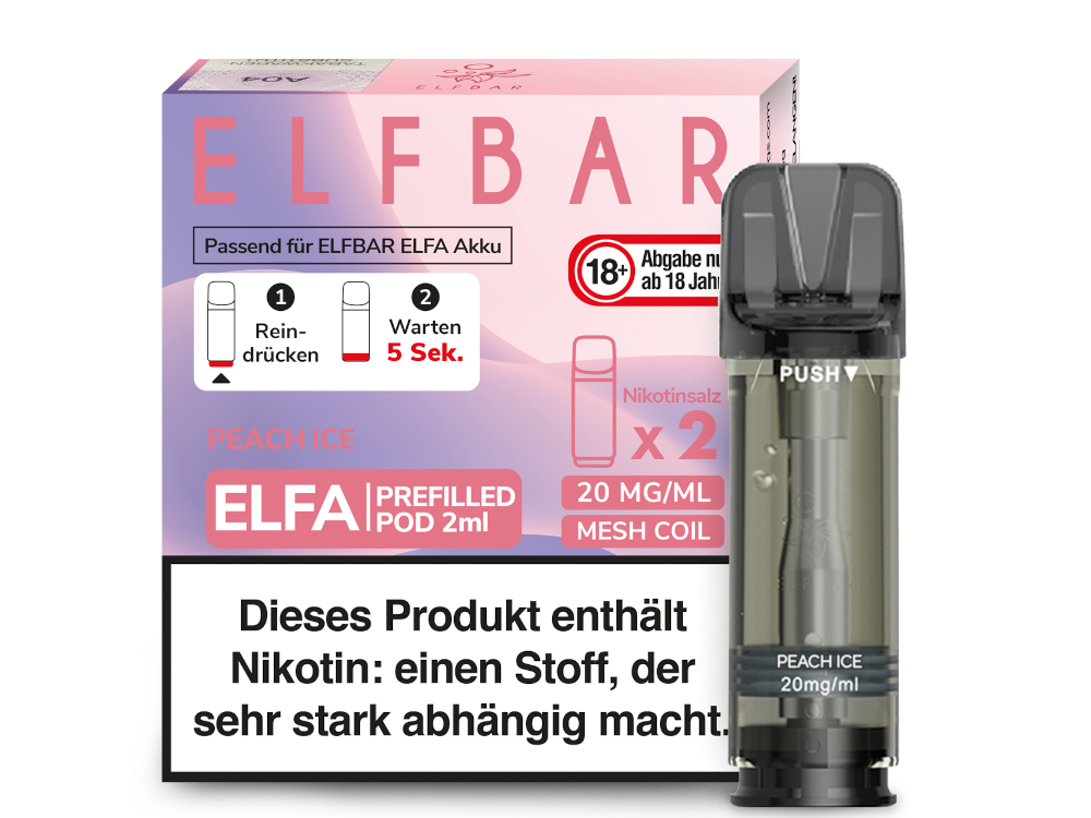 ELFA CP Prefilled Pod Juicy Peach/Peach Ice 20mg/ml (10x2)
