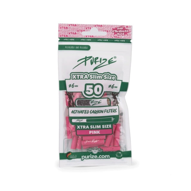 Purize Aktivkohlefilter XTRA Slim Size 5,9mm 50er Beutel Pink (20x50 VPE)