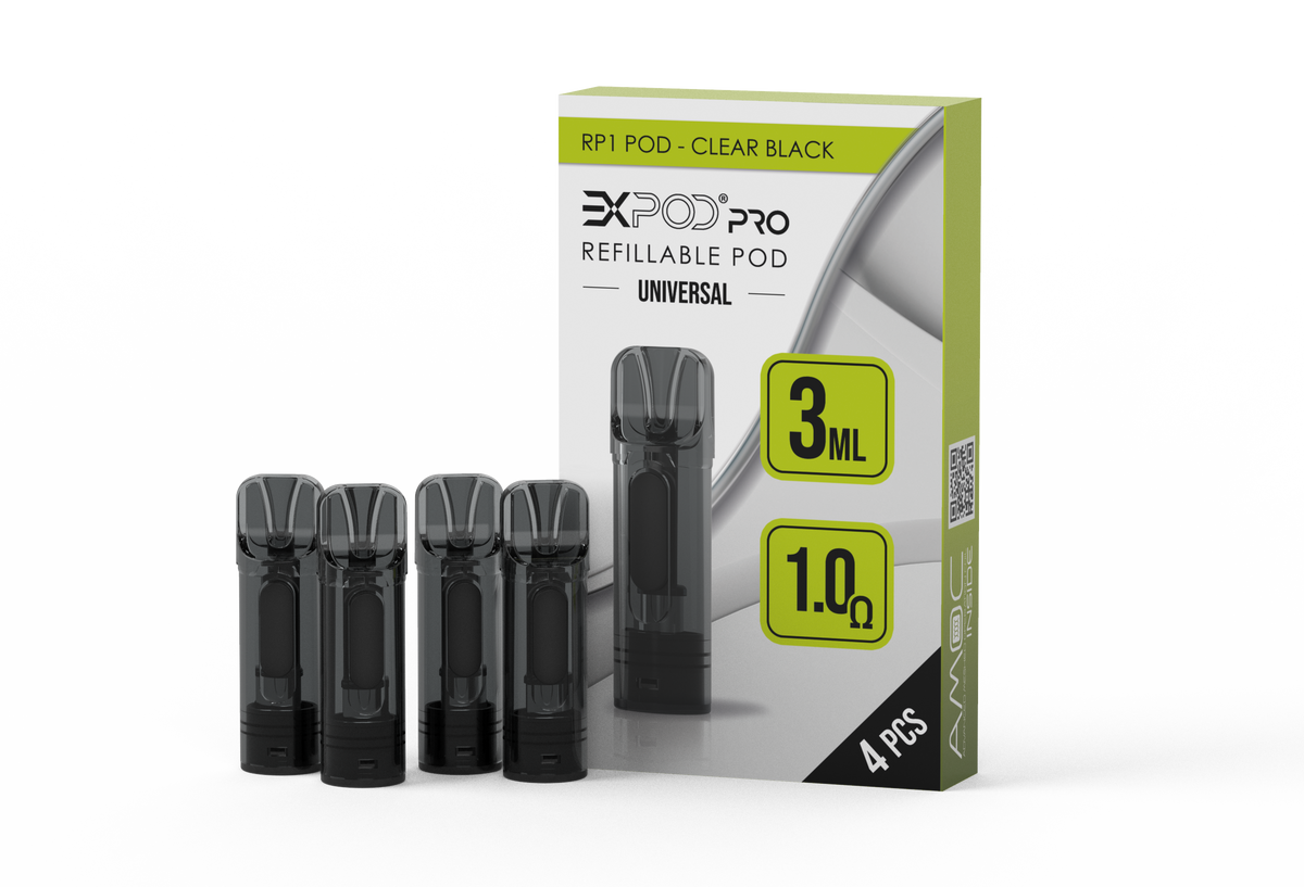 Expod Pro RP1 Refillable POD - Clear Black (4x Leerpods)