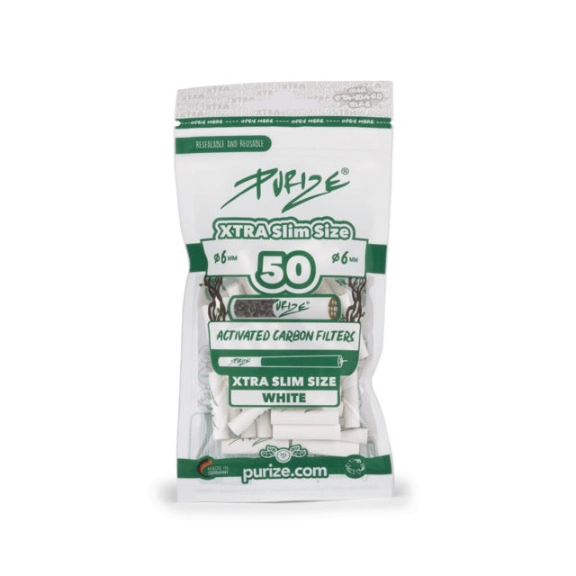 Purize Aktivkohlefilter XTRA Slim Size 5,9mm 50er Beutel White (20x50 VPE)