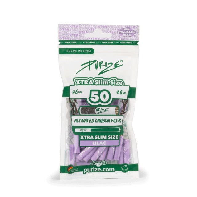 Purize Aktivkohlefilter XTRA Slim Size 5,9mm 50er Beutel Lilac (20x50 VPE)
