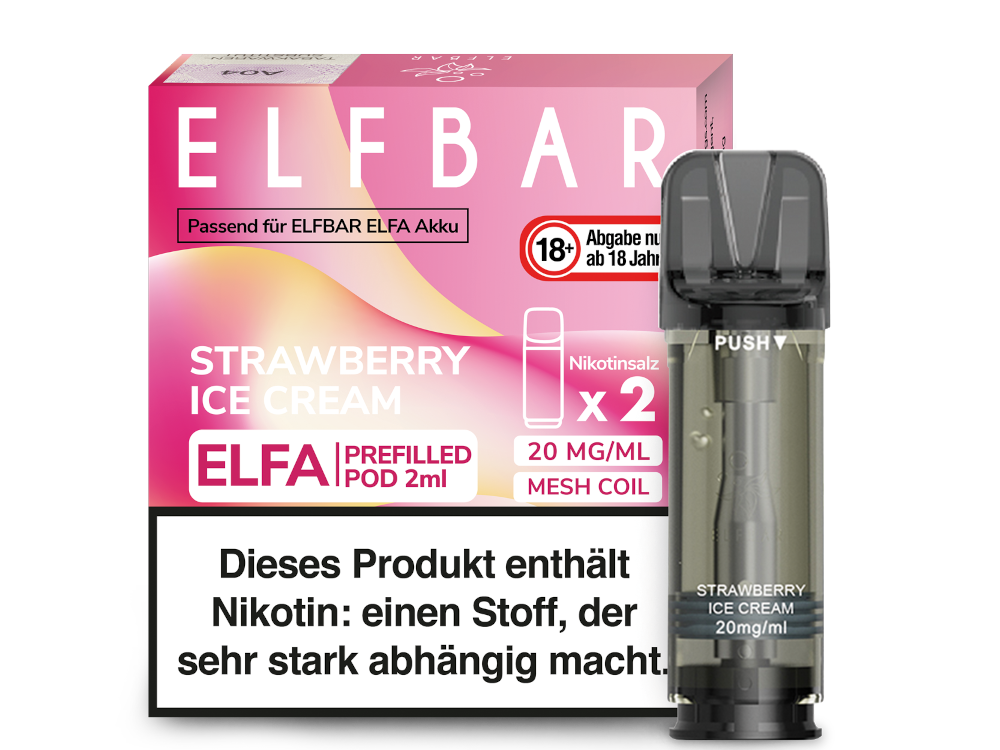 ELFA CP Prefilled Pod Strawberry Ice Cream 20mg/ml (Abverkauf)
