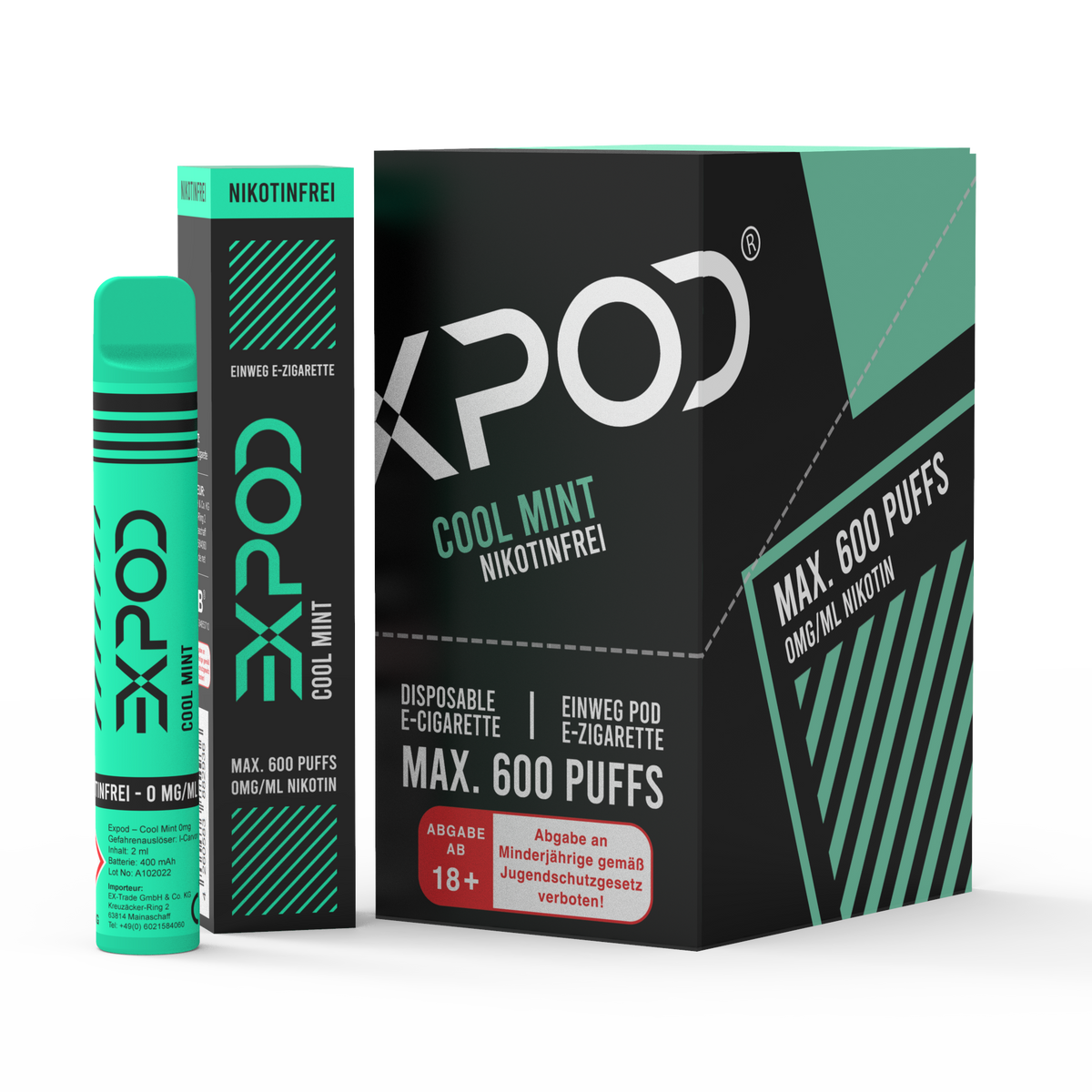EXPOD Disposable Cool Mint 0mg/ml (Steuerware)
