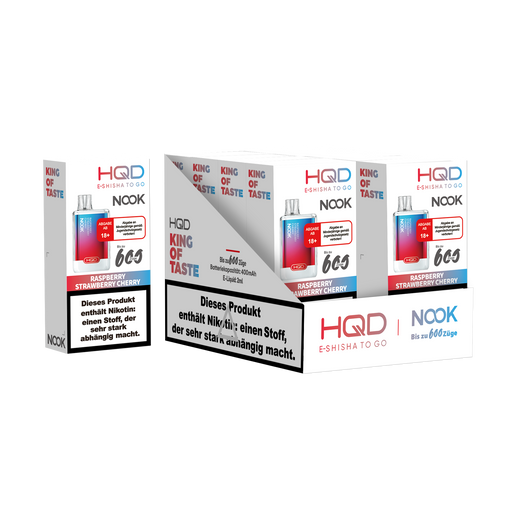HQD Nook 20mg/ml Raspberry Strawberry Cherry