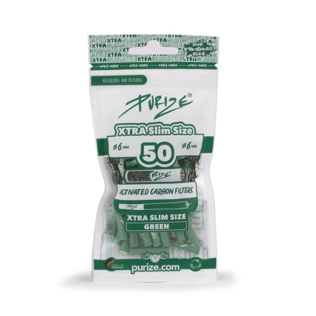 Purize Aktivkohlefilter XTRA Slim Size 5,9mm 50er Beutel Green (20x50 VPE)