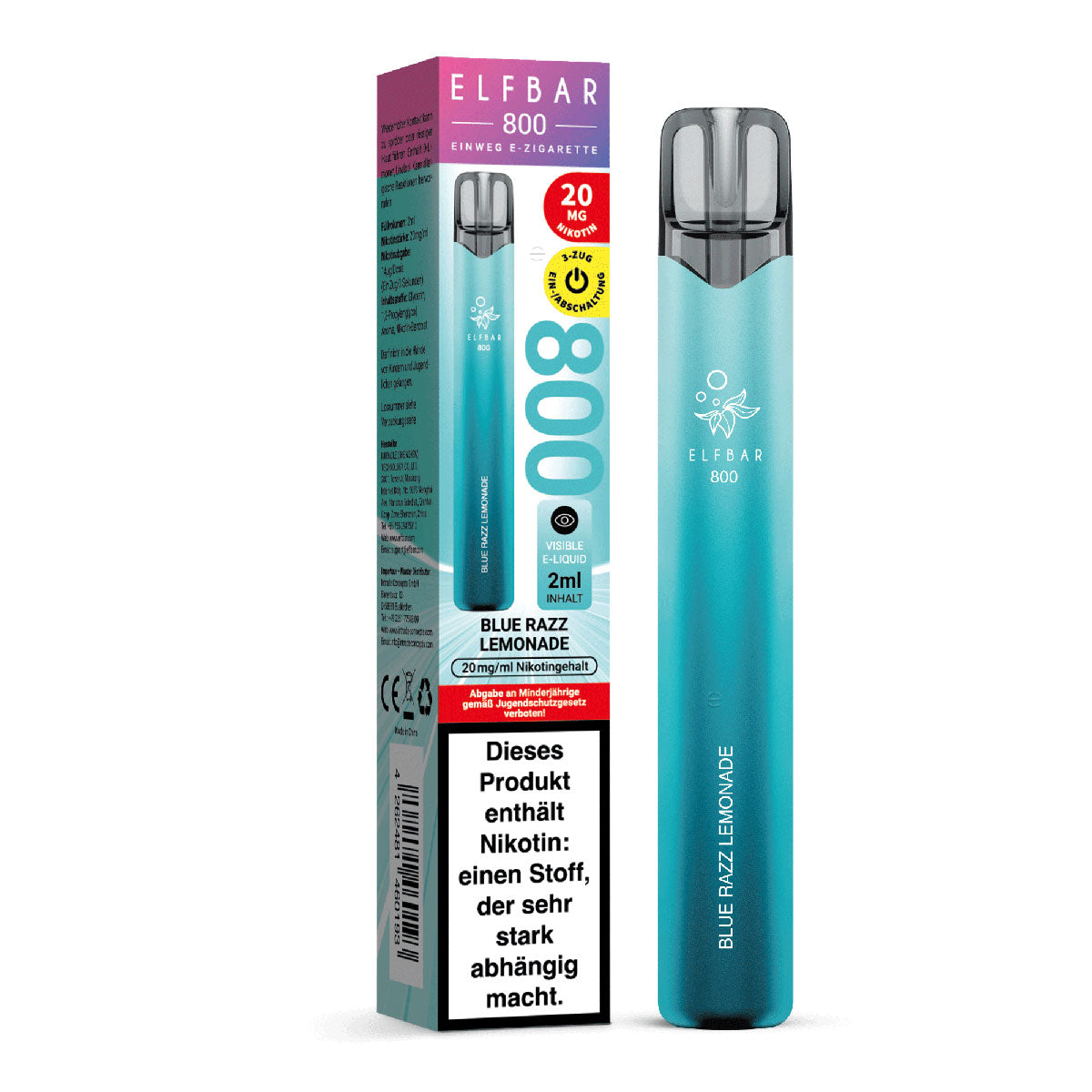 Elfbar - 800 Einweg E-Zigarette - Blue Razz Lemonade 20mg/ml