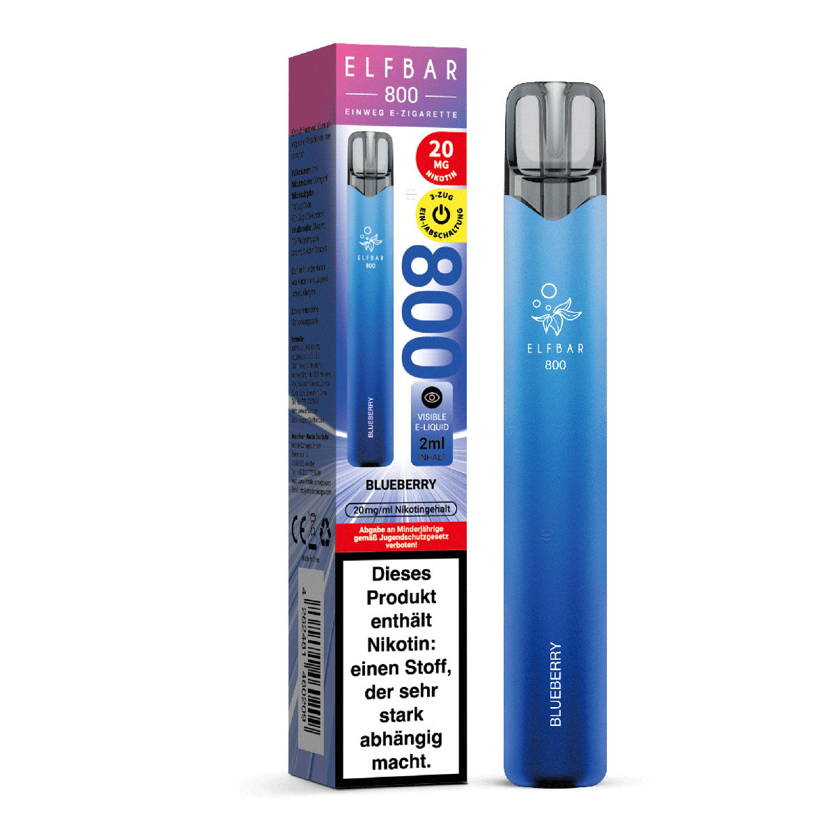 Elfbar - 800 Einweg E-Zigarette - Blueberry 20mg/ml