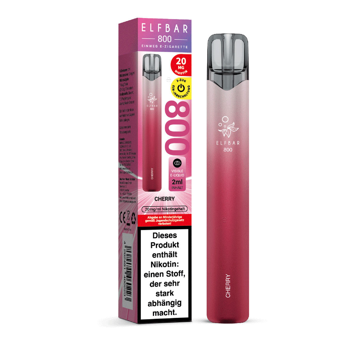 Elfbar - 800 Einweg E-Zigarette - Cherry 20mg/ml