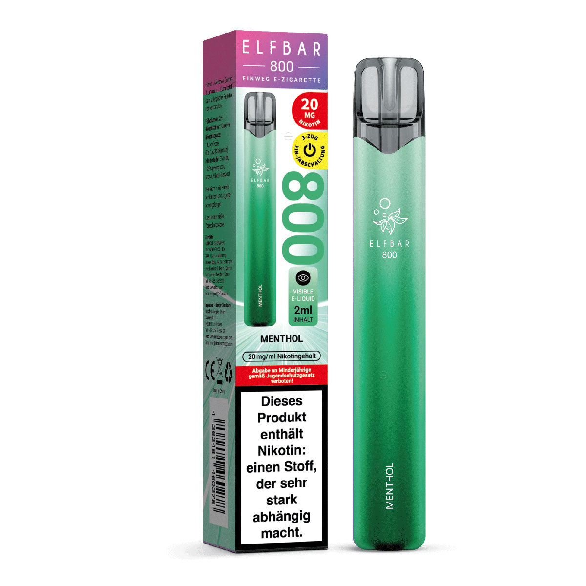 Elfbar - 800 Einweg E-Zigarette - Menthol 20mg/ml