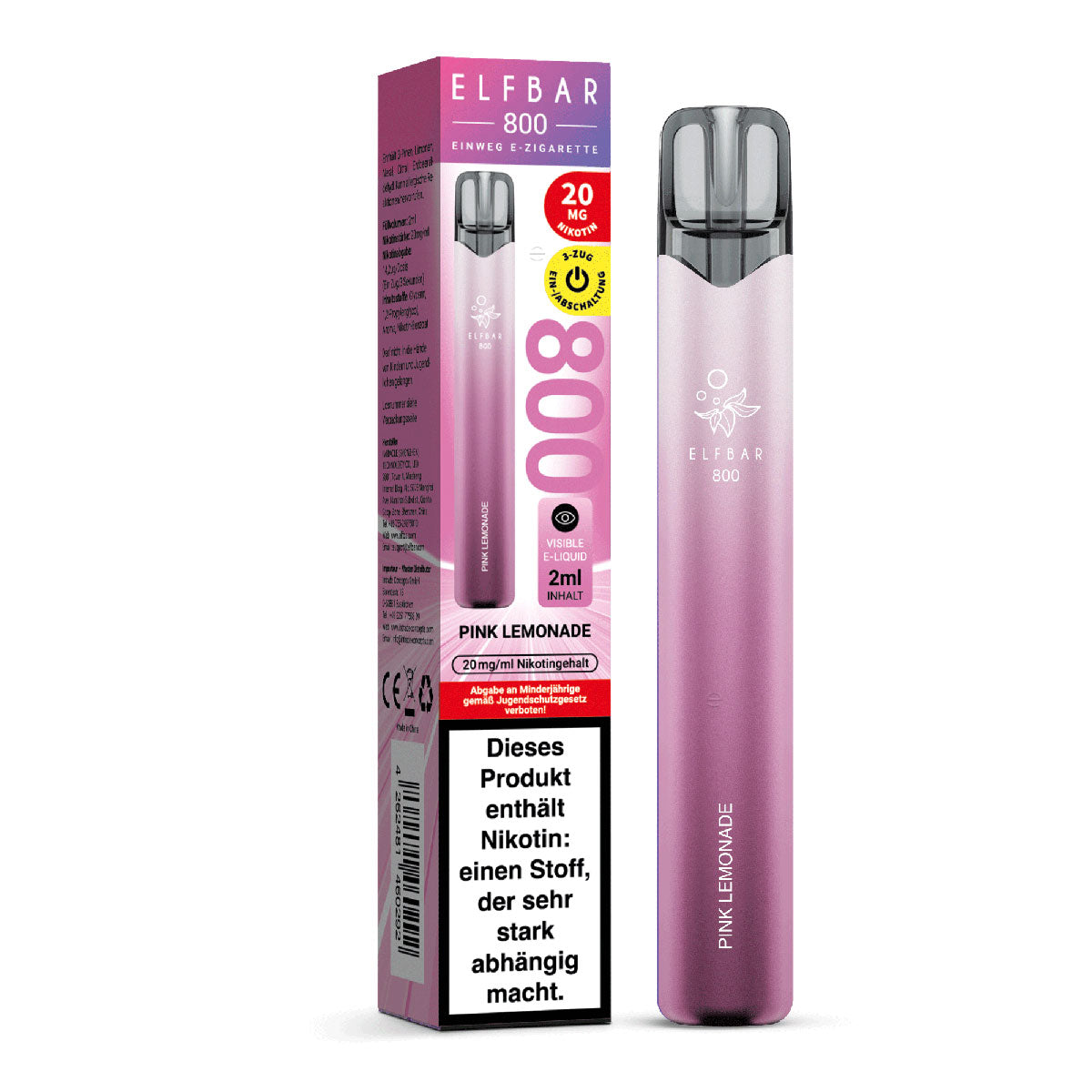 Elfbar - 800 Einweg E-Zigarette - Pink Lemonade 20mg/ml