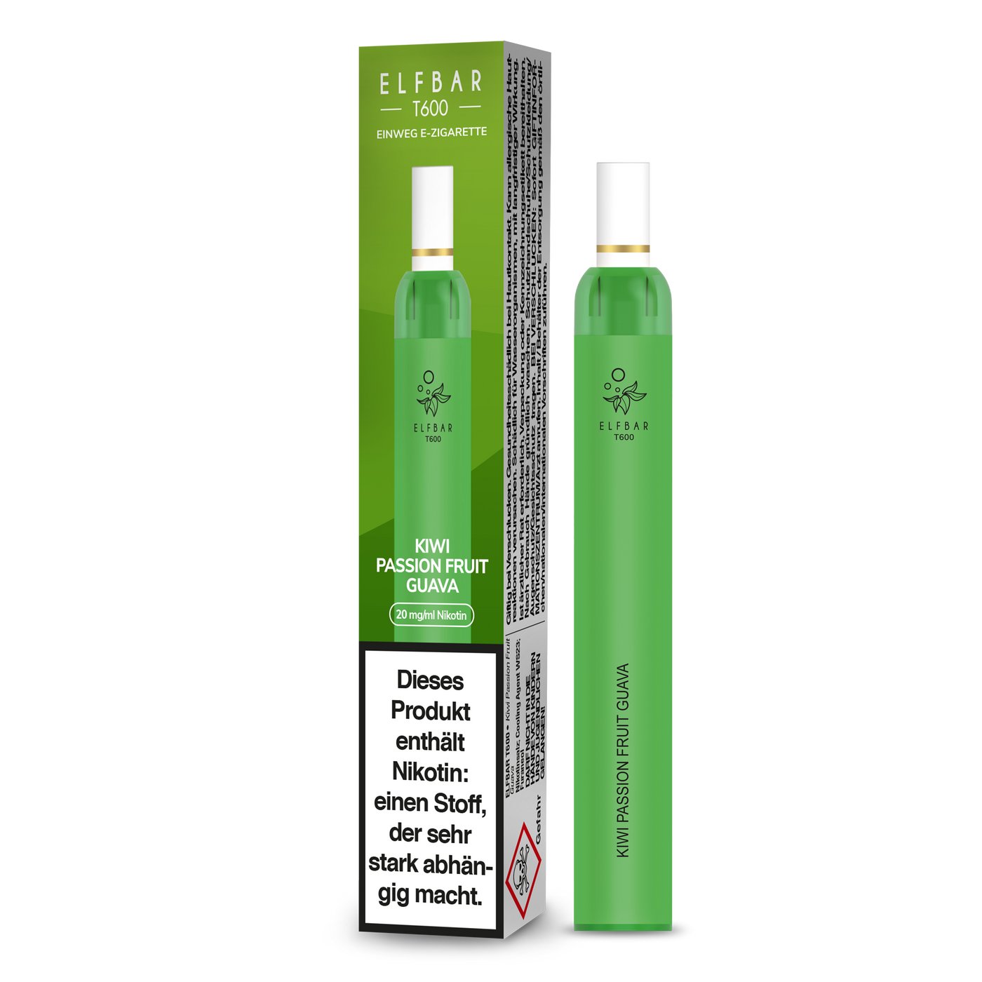 Elf Bar T600 Einweg E-Zigarette - Kiwi Passion Fruit Guava 20 mg/ml
