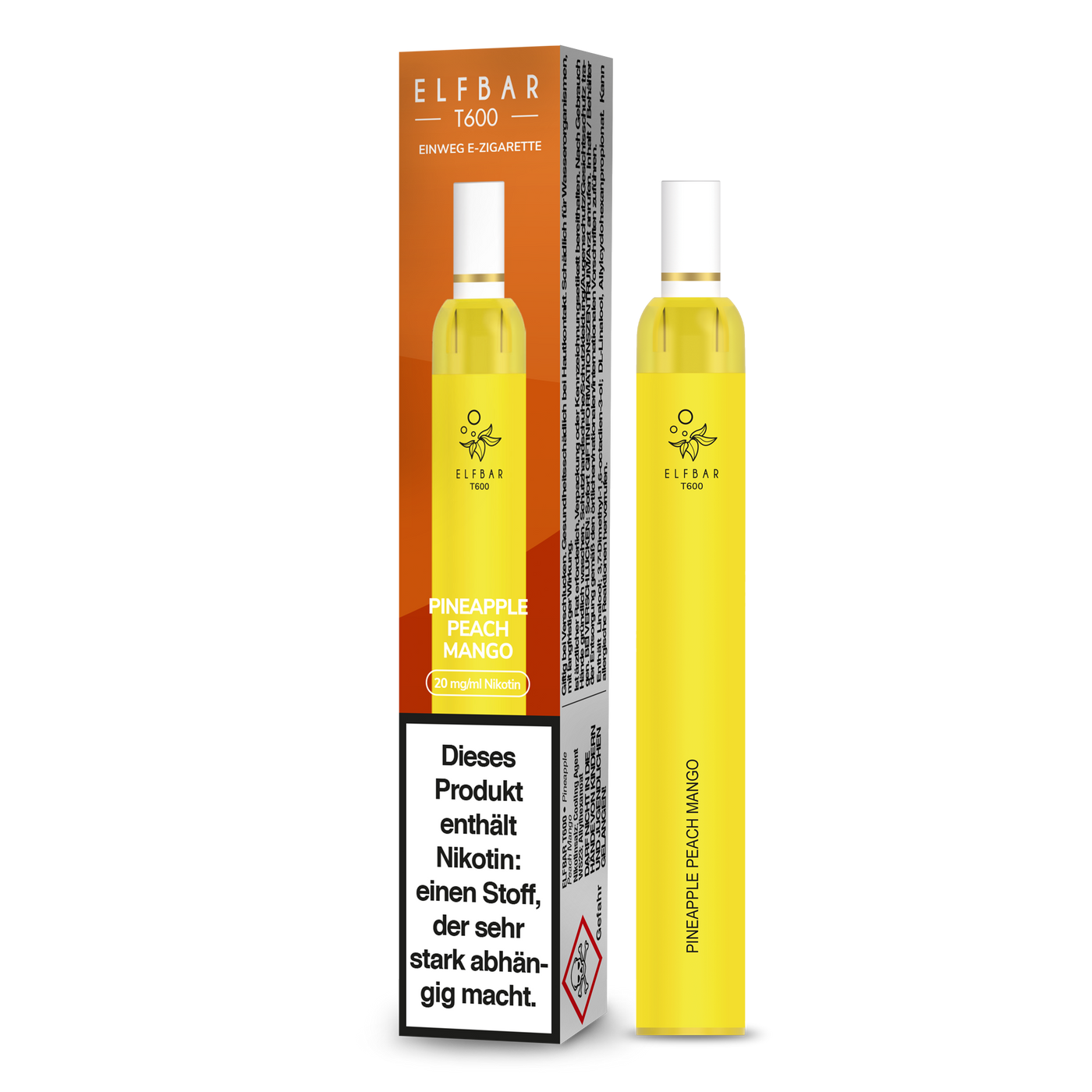 Elf Bar T600 Einweg E-Zigarette - Pineapple Peach Mango 20 mg/ml