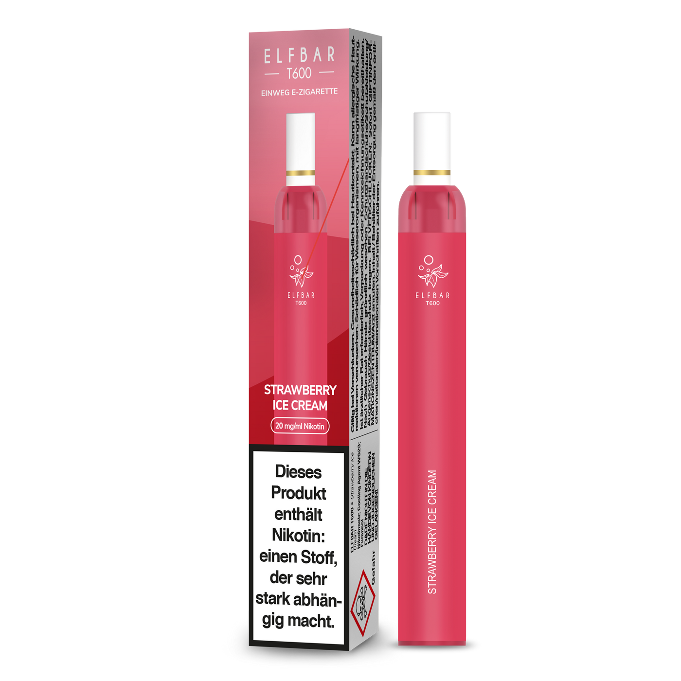 Elf Bar T600 Einweg E-Zigarette - Strawberry Ice Cream 20 mg/ml