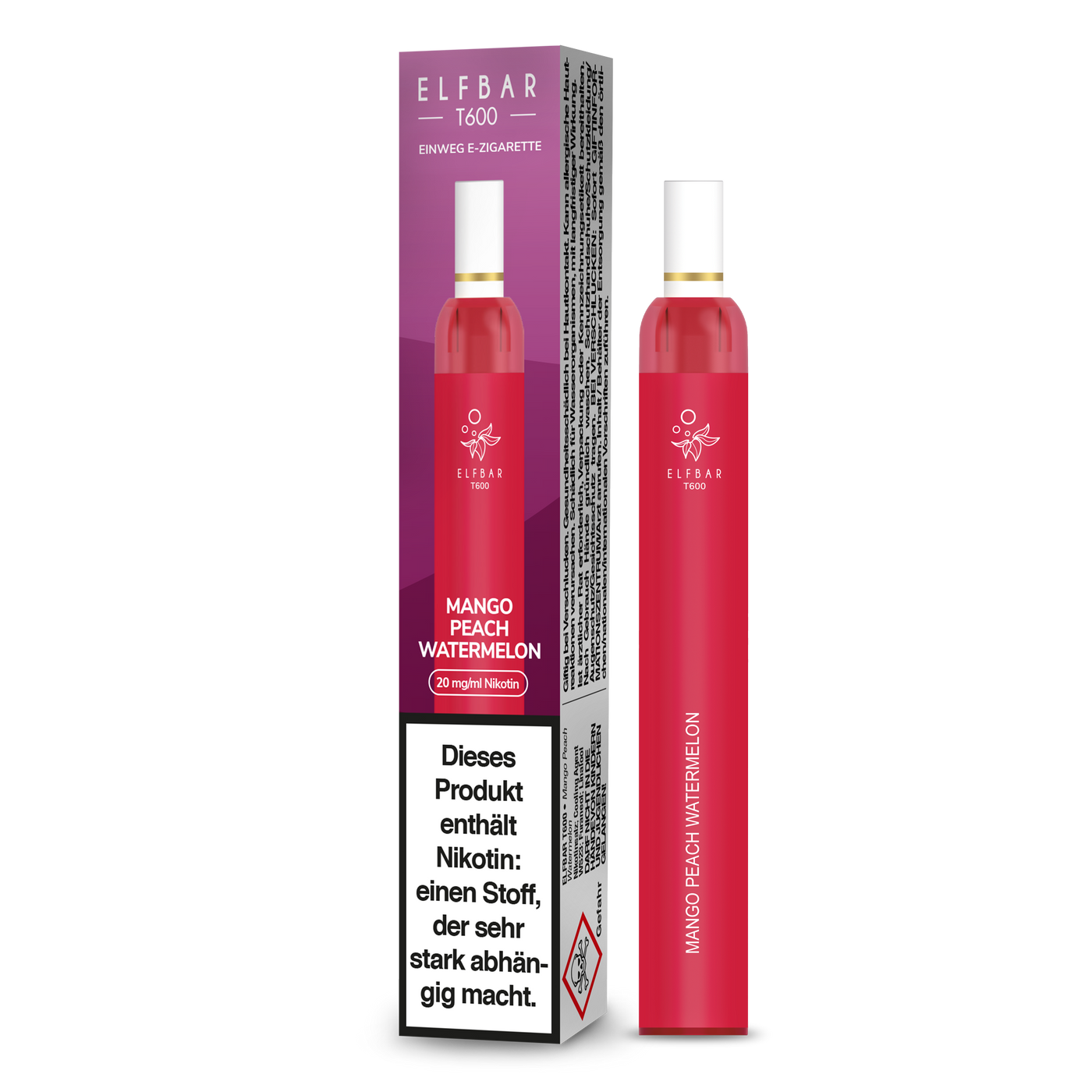 Elf Bar T600 Einweg E-Zigarette - Mango Peach Watermelon 20 mg/ml