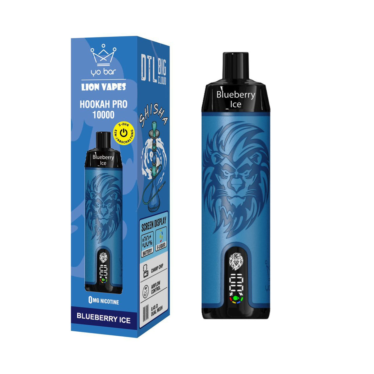 YO BAR X LION VAPES - Blueberry Ice 0mg/ml