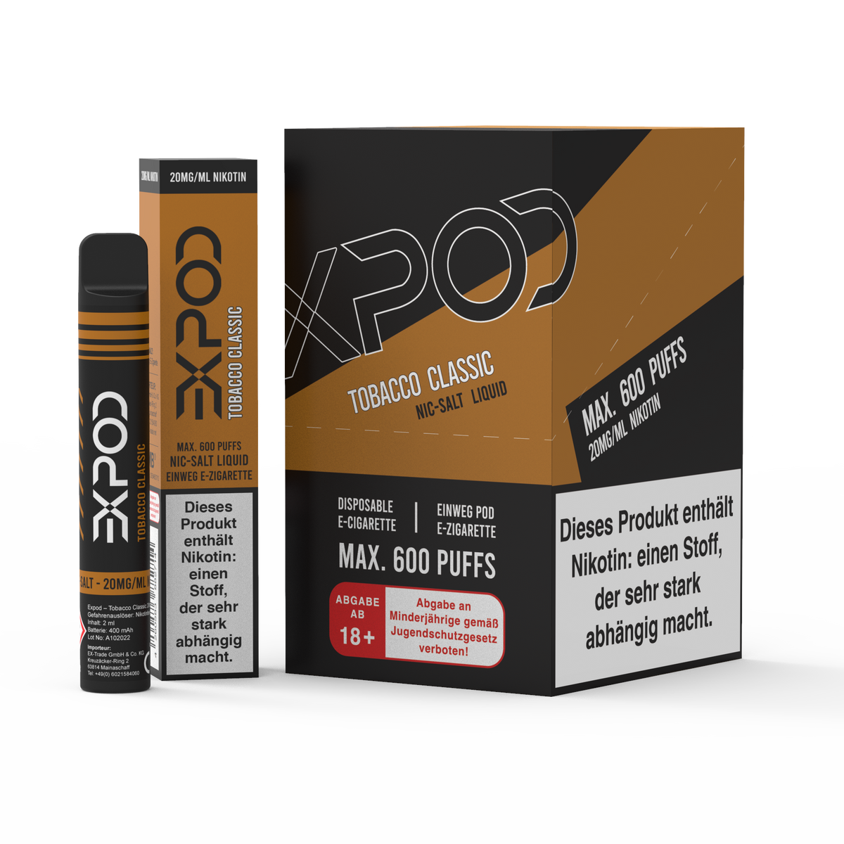 EXPOD Disposable Tobacco Classic 20mg/ml (Steuerware)