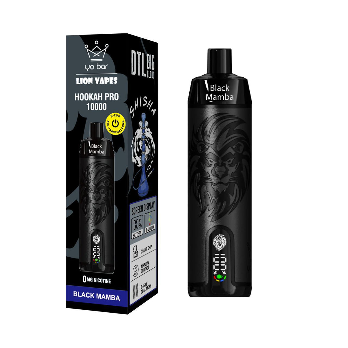 YO BAR X LION VAPES - Black Mamba 0mg/ml