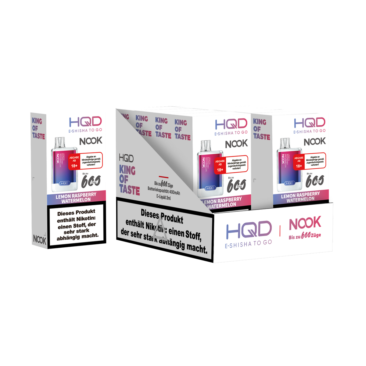 HQD Nook 20mg/ml Lemon Raspberry Watermelon