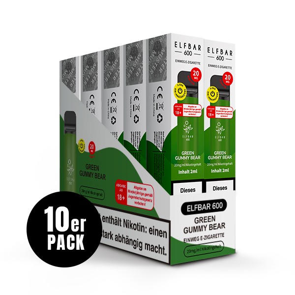 Elfbar 600 CP Green Gummy Bear/Green Apple 20mg/ml