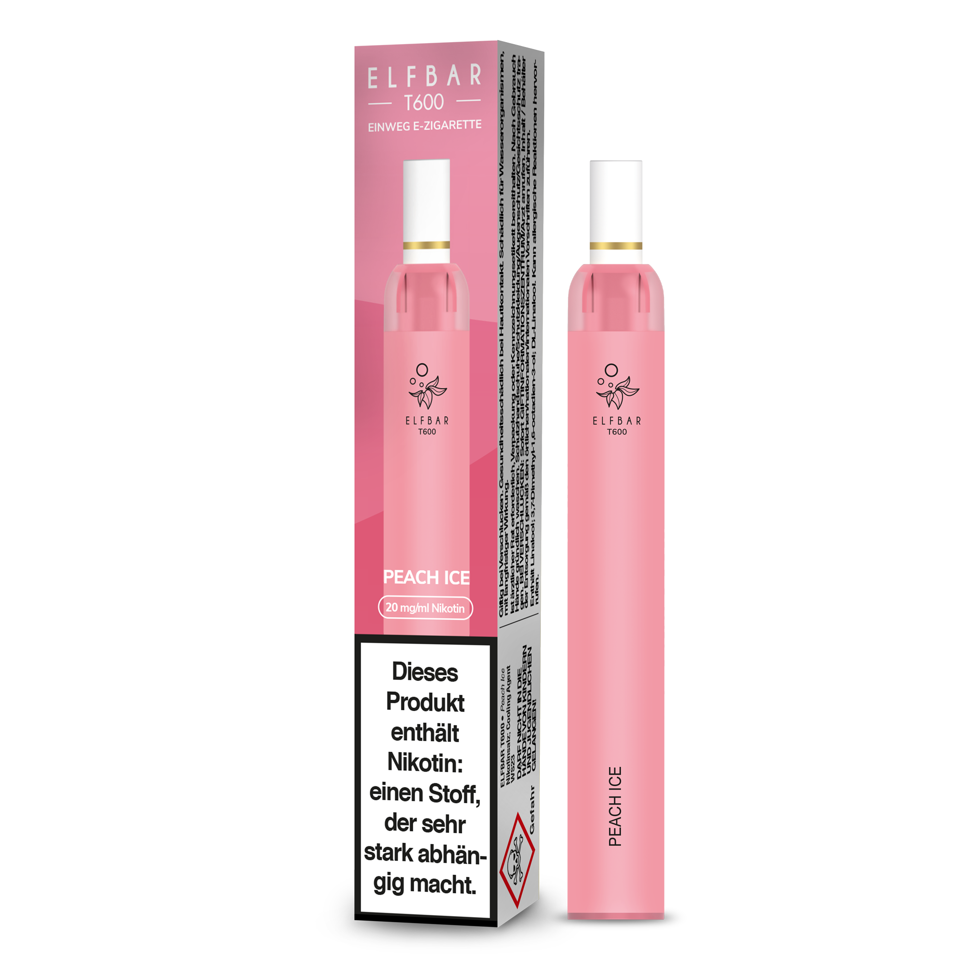 Elf Bar T600 Einweg E-Zigarette - Juicy Peach/Peach Ice 20 mg/ml