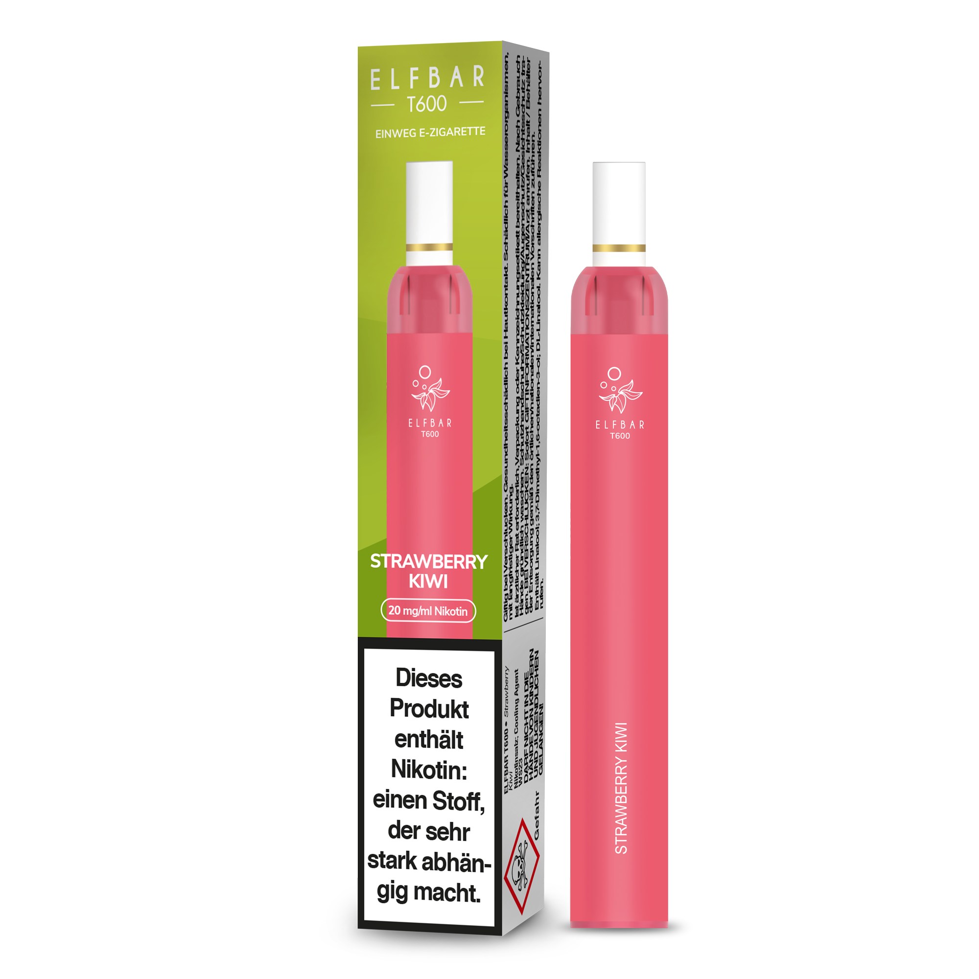 Elf Bar T600 Einweg E-Zigarette - Strawberry Kiwi 20 mg/ml